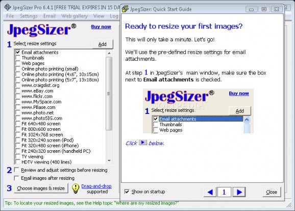 JpegSizer screenshot