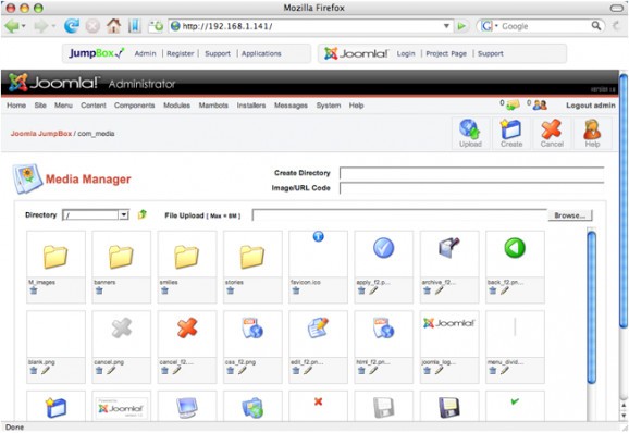 JumpBox for the Joomla! 1.0.x Content Management System screenshot