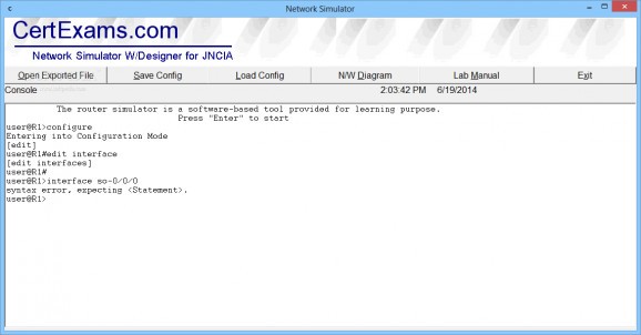 Juniper Simulator with Designer for JNCIA screenshot