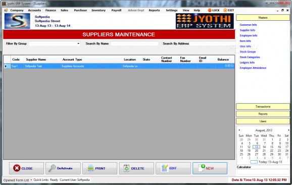 Jyothi ERP System screenshot