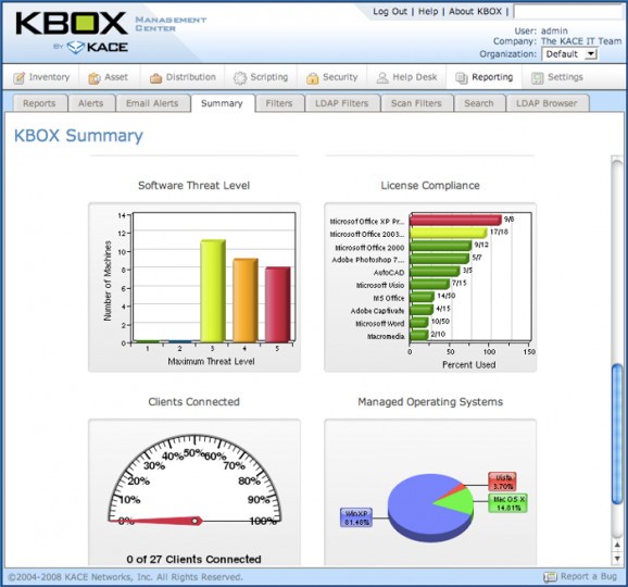 KBOX System Management Appliance screenshot