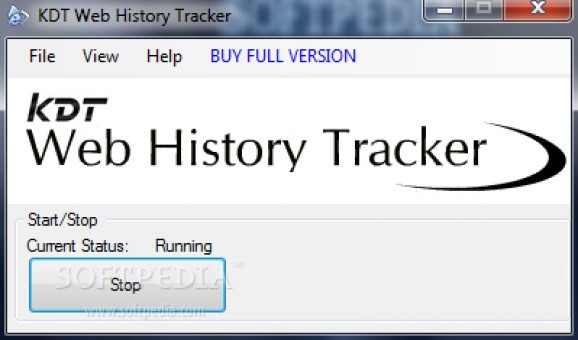 KDT Web History Tracker screenshot