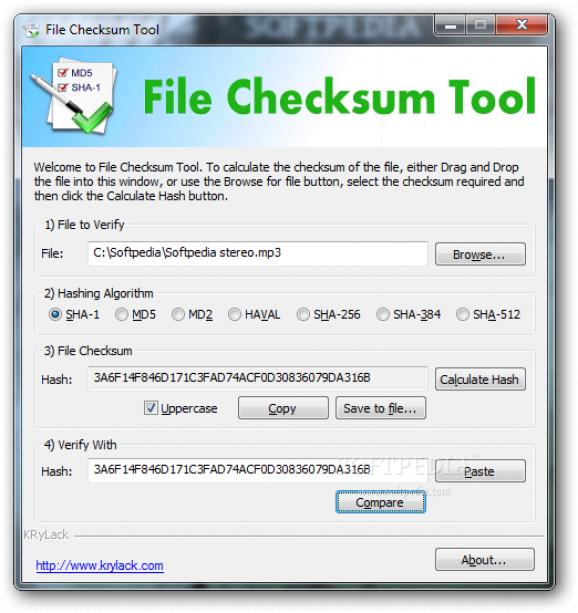 File Checksum Tool screenshot