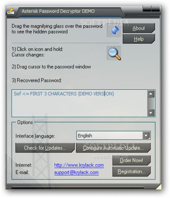 Asterisk Password Decryptor screenshot