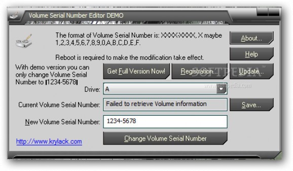 Volume Serial Number Editor screenshot