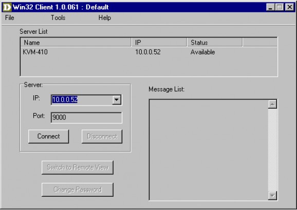 KVM-410 Client screenshot
