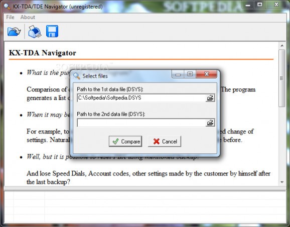 KX-TDA/TDE Navigator screenshot