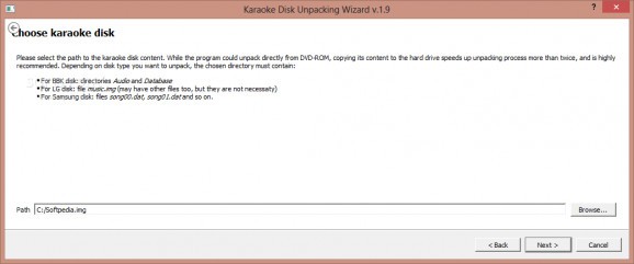 Karaoke Disk Unpacking Wizard screenshot