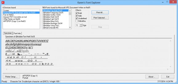 Karen's Font Explorer screenshot