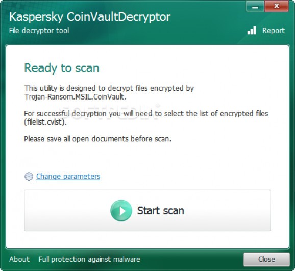 Kaspersky CoinVaultDecryptor screenshot