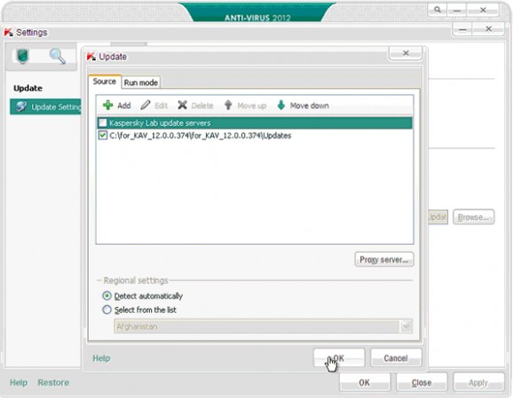 Kaspersky 2012 Database Updater screenshot