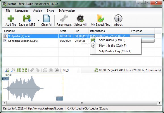 Kastor - Free Audio Extractor screenshot