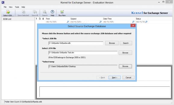 Kernel Recovery for Exchange Server screenshot