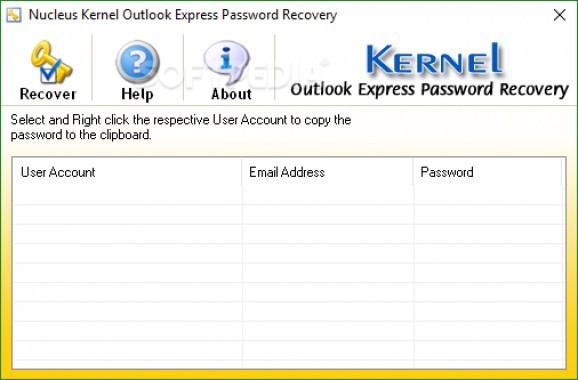 Kernel Outlook Express Password Recovery screenshot