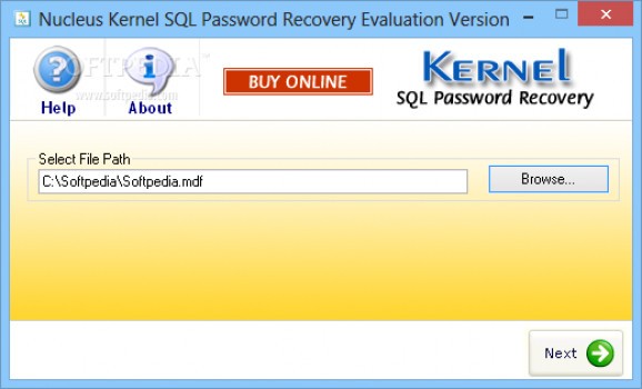 Kernel SQL Password Recovery screenshot