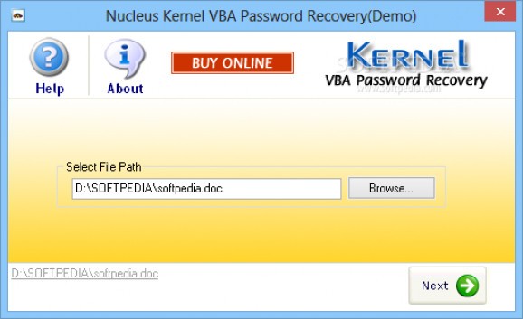 Kernel VBA Password Recovery screenshot