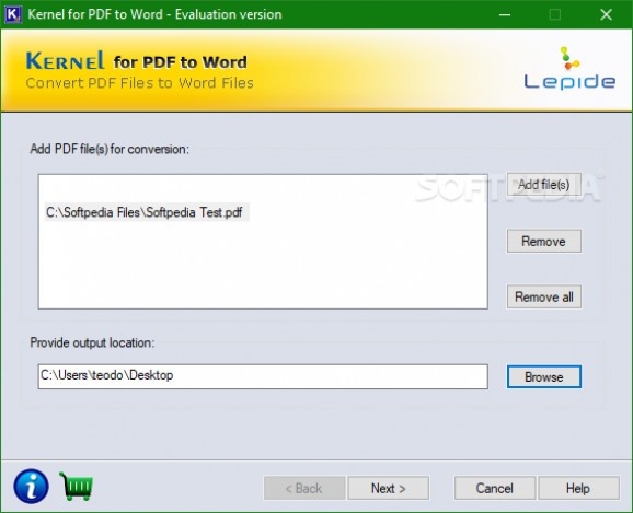Kernel for PDF to Word screenshot