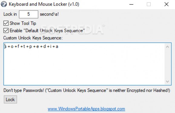 Keyboard and Mouse Locker screenshot