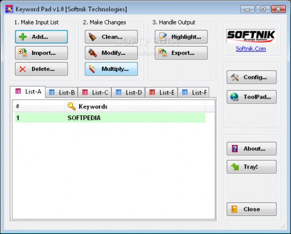 Keyword Pad screenshot
