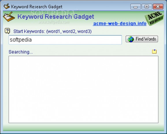Keyword Research Gadget screenshot