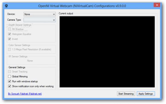OpenNI Virtual Camera screenshot