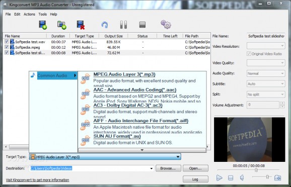 KingConvert MP3 Audio Converter screenshot