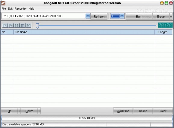 Kongsoft MP3 CD Burner screenshot