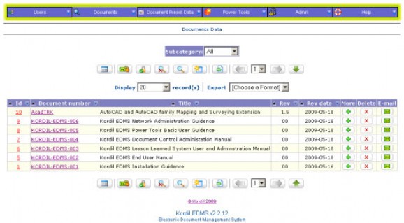 Kordil EDMS Document Management System screenshot