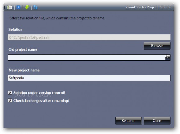 Visual Studio Project Renamer screenshot