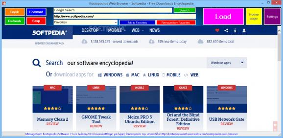 Kostopoulos Web Browser screenshot