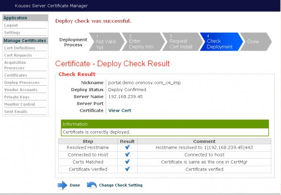 Kousec Server Certificate Manager Basic screenshot
