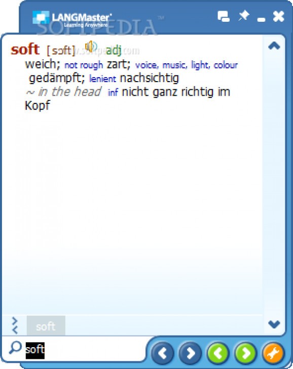 LANGMaster English-German and German-English dictionary screenshot