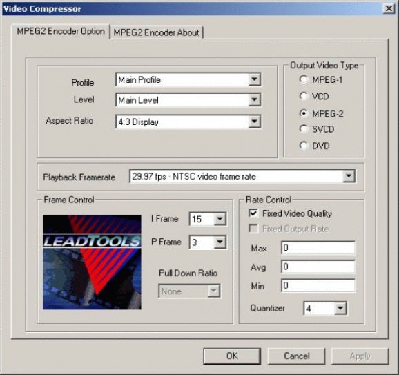 LEAD MPEG-2 Video Codec screenshot
