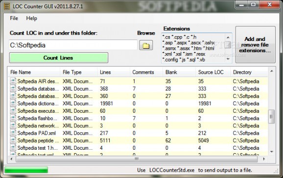 LOC Counter GUI screenshot