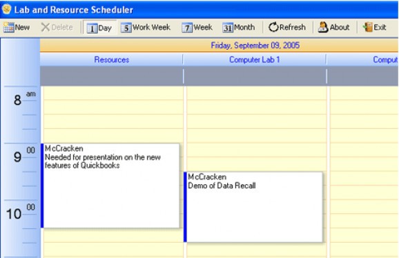 Lab and Resource Scheduler screenshot