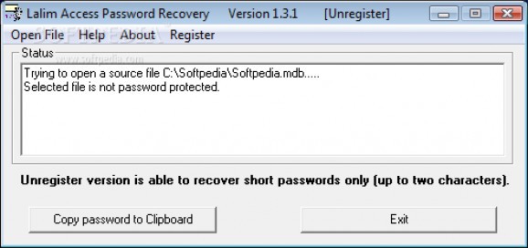 Lalim Access Password Recovery screenshot