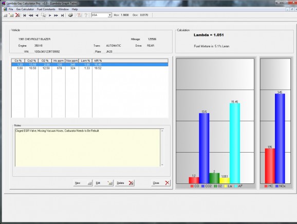 Lambda Gas Calculator Pro screenshot