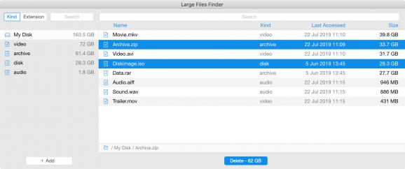 Large Files Finder screenshot