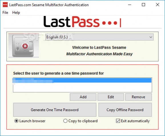 LastPass Sesame screenshot