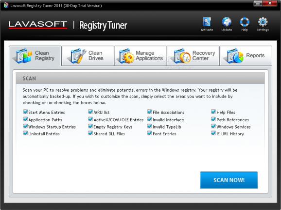 Lavasoft Registry Tuner 2013 screenshot