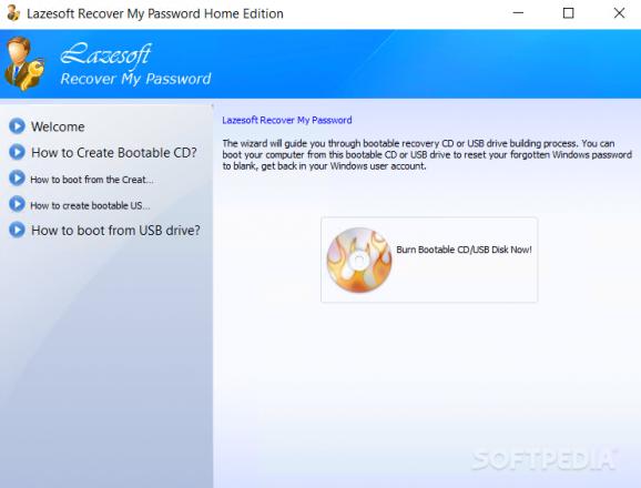 Lazesoft Recover My Password Home Edition screenshot