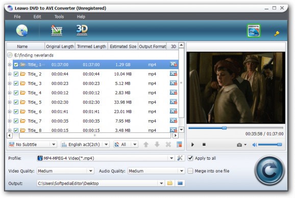 Leawo DVD to AVI Converter screenshot