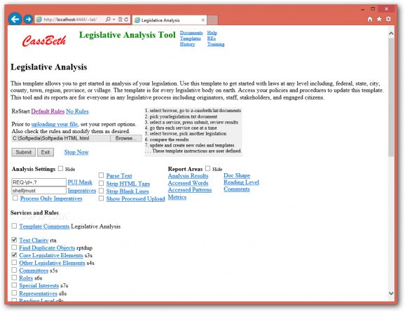 Legislative Analysis Tool screenshot