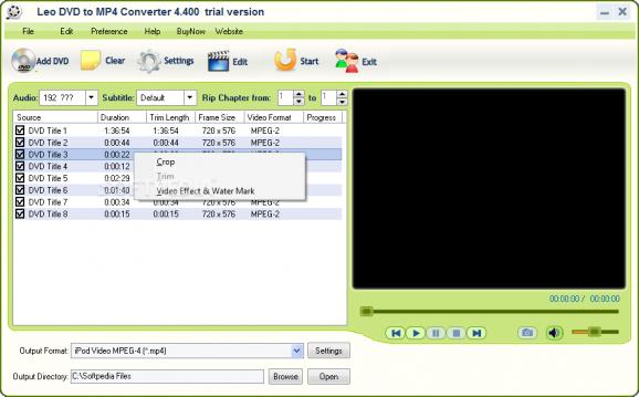 Leo DVD to MP4 Converter screenshot