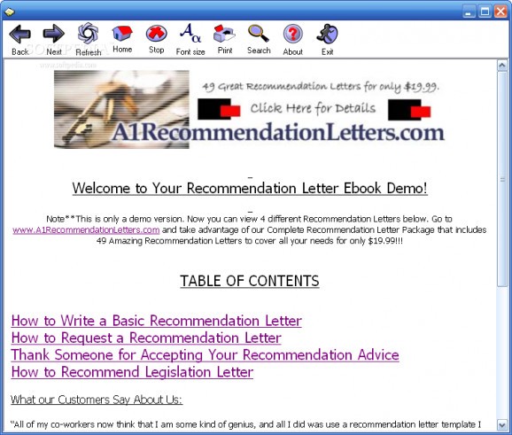 Letter Of Recommendation Sample screenshot