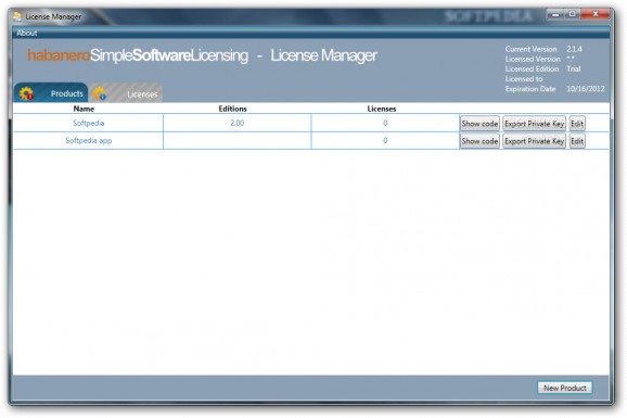 License Manager screenshot