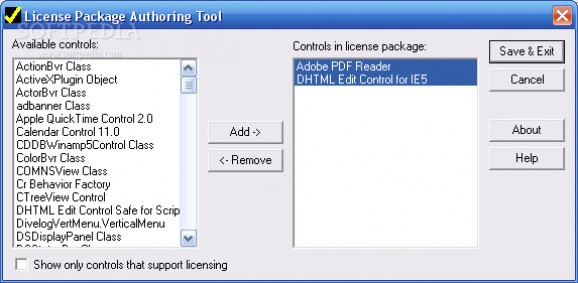 License Package Authoring Tool screenshot