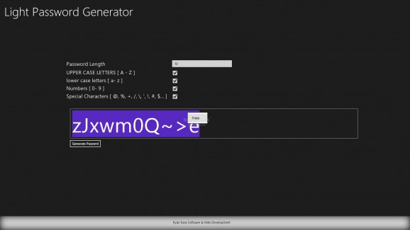 Light Password Generator screenshot