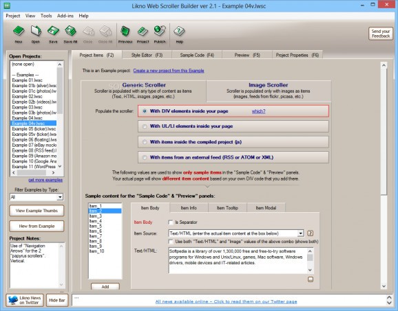 Likno Web Scroller Builder screenshot