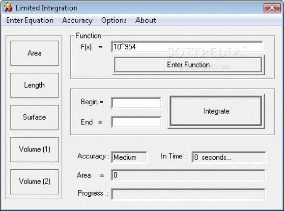Limited Integration Calculator screenshot